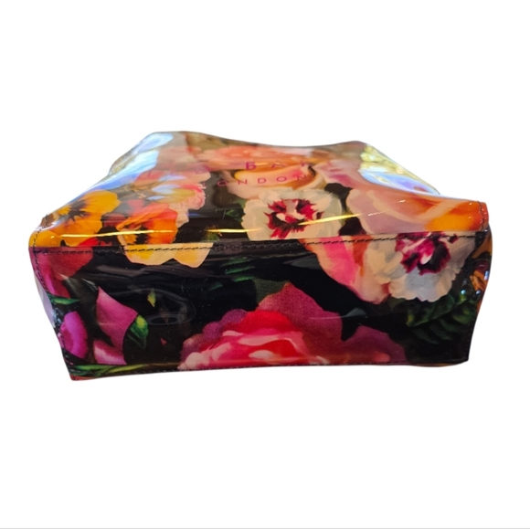 Ted Baker London Oicon Oil Painting Black Floral Multicolor Vinyl Tote Bag - Picture 6 of 12